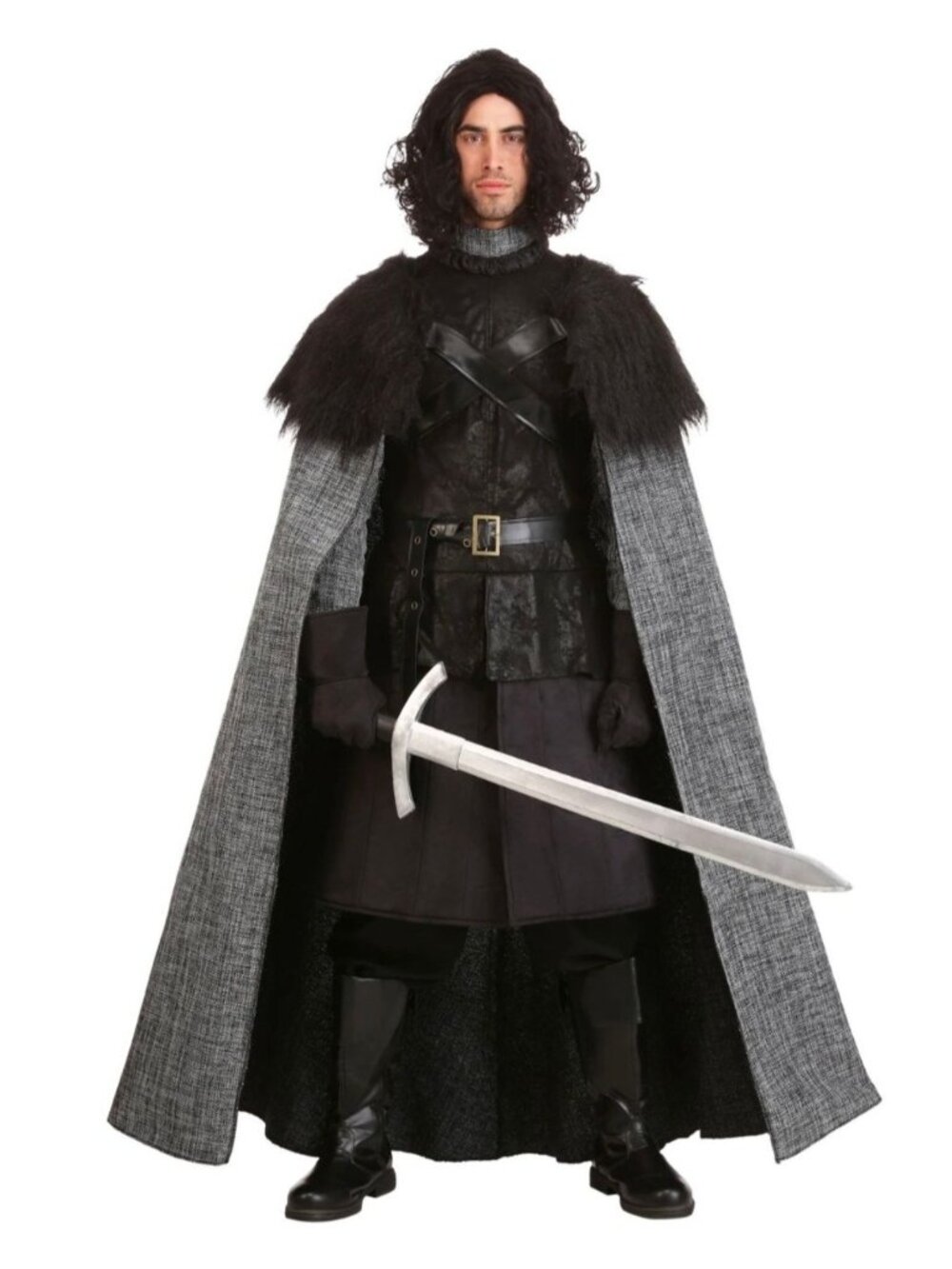 Black Northern King Mens S Costume Complete 40" Sword Deluxe New Cosplay